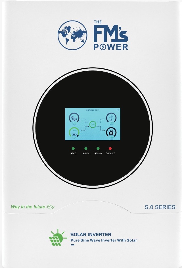 Compact solar inverter unit in black color suitable for residential installations